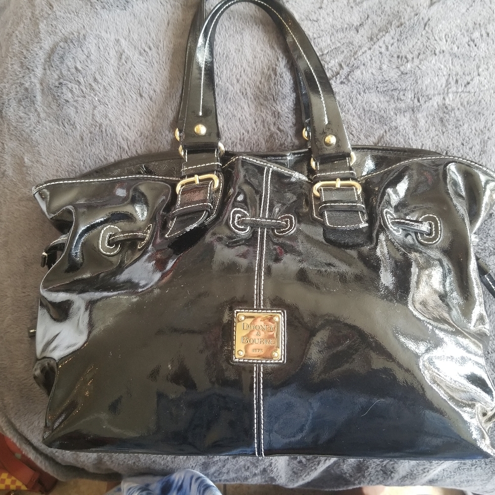 Black Patent Leather Dooney and Bourke handbag